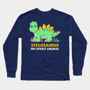 Stegosaurus My Spirit Animal Pun Long Sleeve T-Shirt